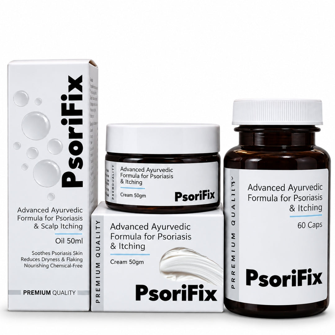Psoriasis & Eczema Treatment Kit (Oil + Cream + Capsules) | 100% Results with No Side Effect