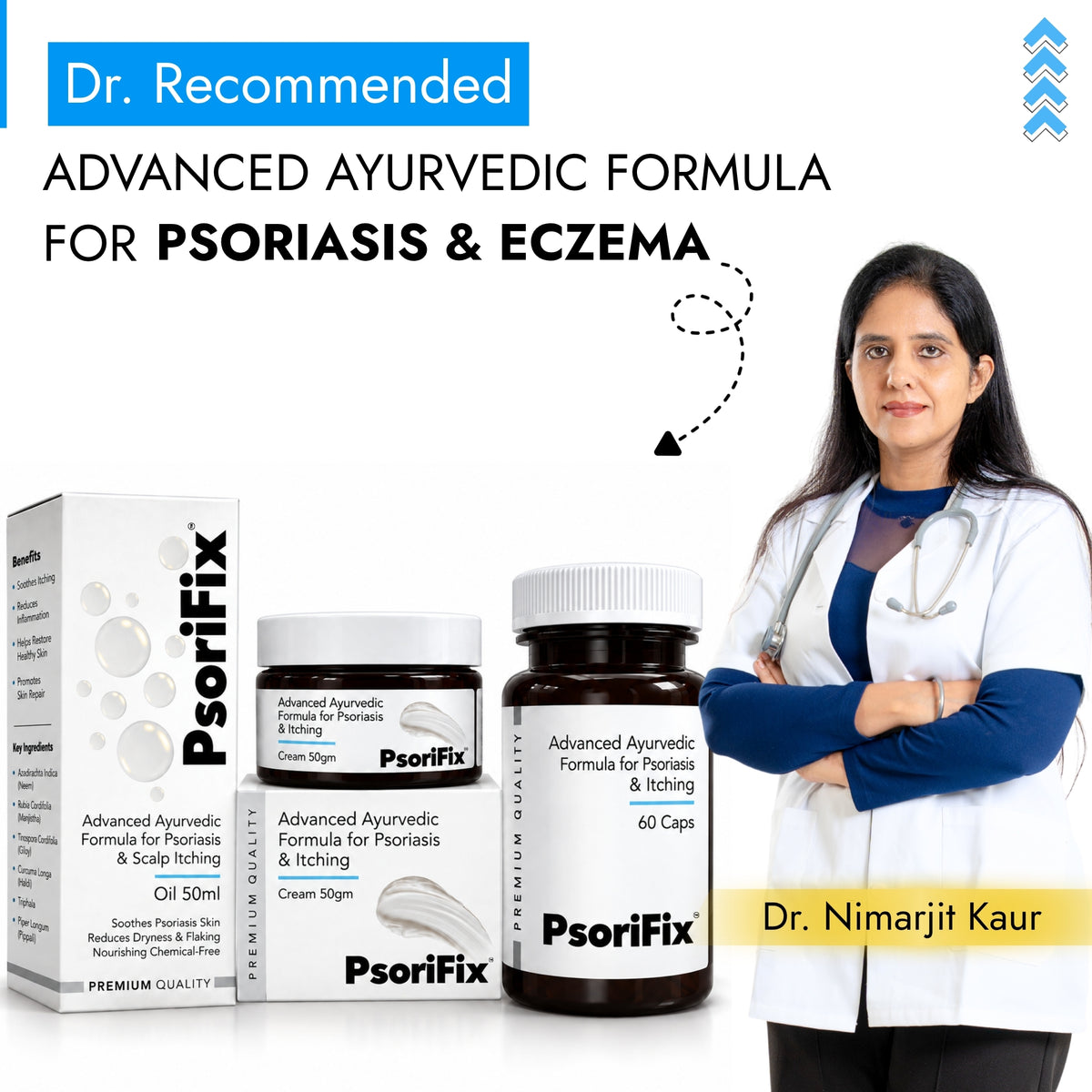 PsoriFix Advanced Ayurvedic Care Kit for Psoriasis & Eczema (Body & Scalp)